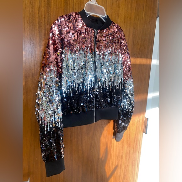 H&M Multicolor Sequin Bomber Jacket - Picture 5 of 6